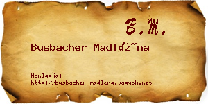 Busbacher Madléna névjegykártya